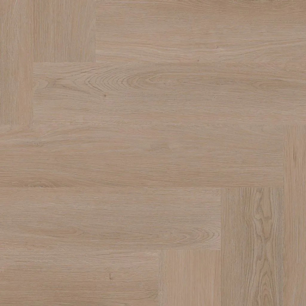 Close-up van Ambiant Spigato Navaro Visgraat 96117511 Dark Oak PVC vloer - gedetailleerd visgraatpatroon en rijke donkere tinten