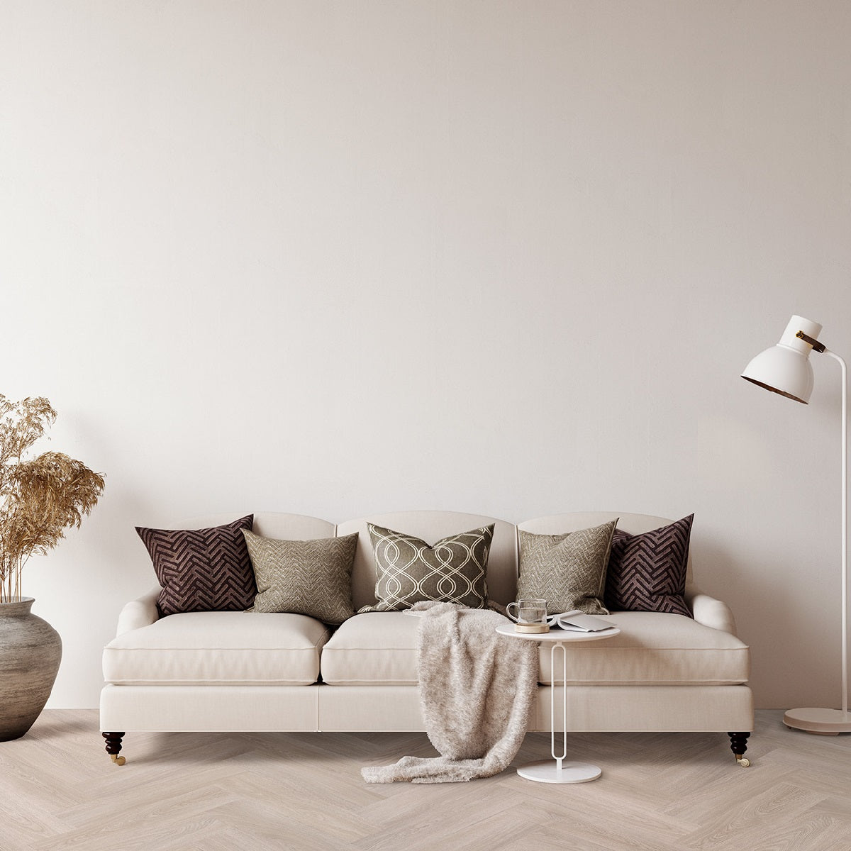 Beautifloor Shore 420032 Sky PVC vloer - luxueuze visgraat houtlook die zorgt voor een modern, stijlvol en warm interieurontwerp