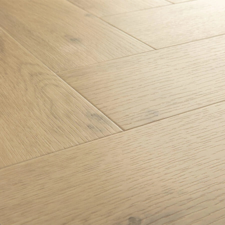 Quick Step Pristine SGHBC20326 Ocean Bliss Naturel pvc vloer, visgraatpatroon in lichte natureltinten voor een serene uitstraling