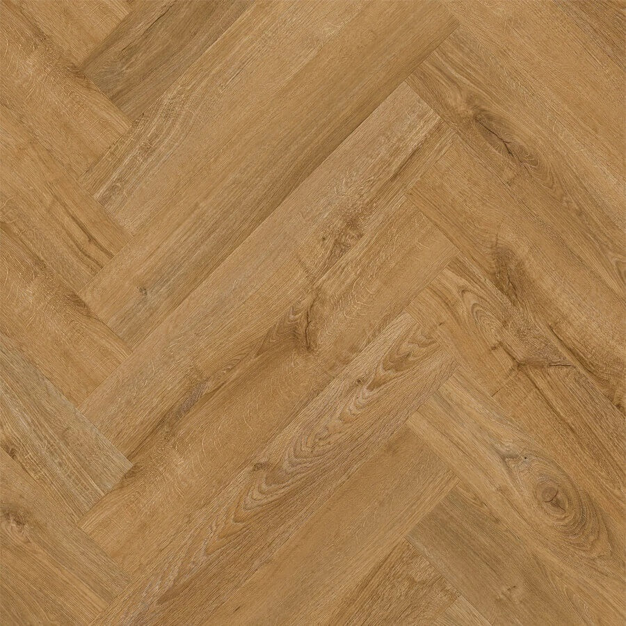 Quick Step Pristine SGHBC20333 Herfst Eik Honing pvc vloer, elegante visgraat in herfst eik honing, perfect voor een gezellig en klassiek interieur
