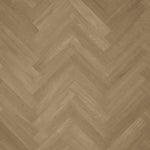 Tarkett iD Inspiration 70 Visgraat Chatillon Oak Brown pvc vloer, warme bruine eikentinten in visgraatpatroon voor een klassieke uitstraling