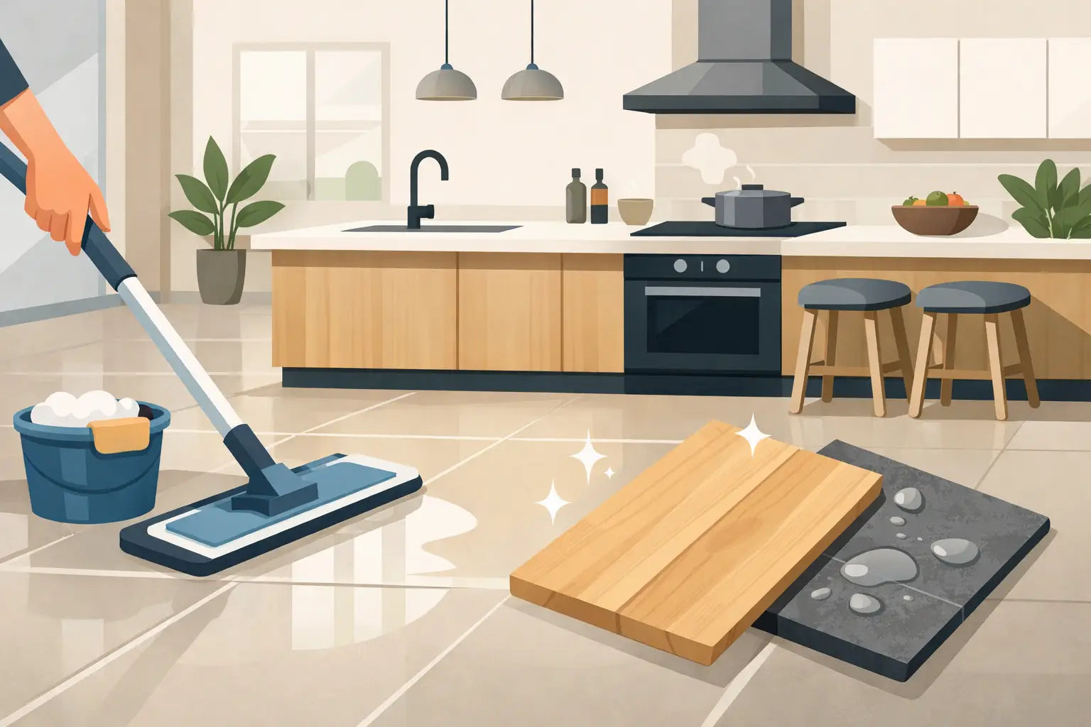 Een onderhoudsarme vloer voor keuken kiezen