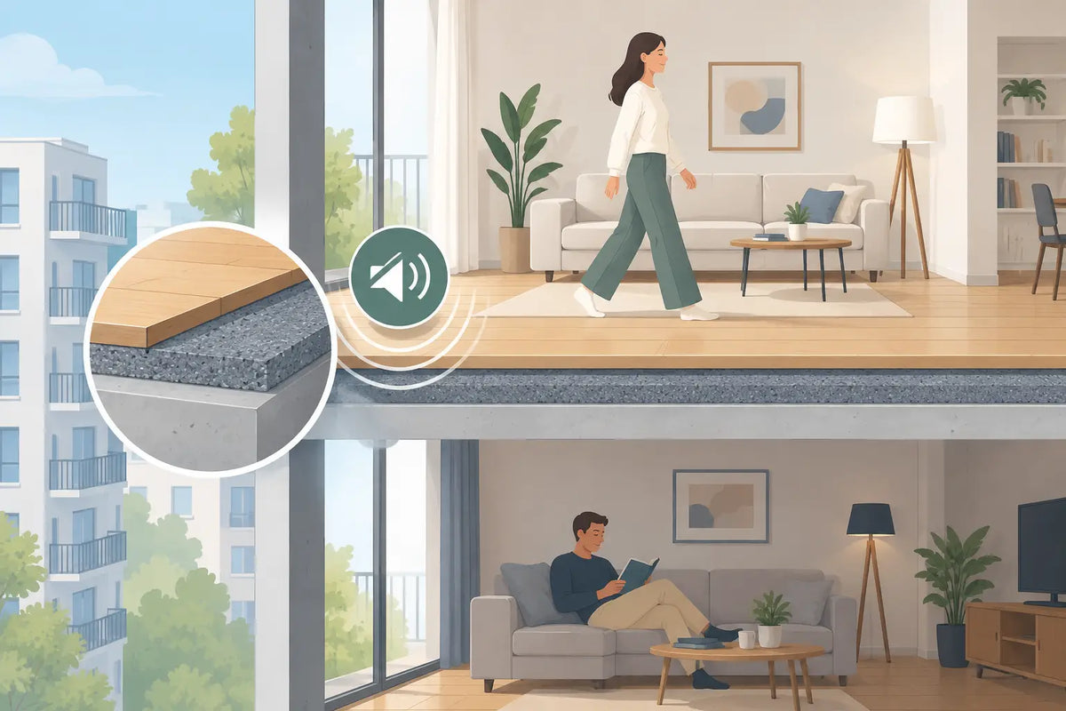 Vloeren met laag contactgeluid voor elk appartement