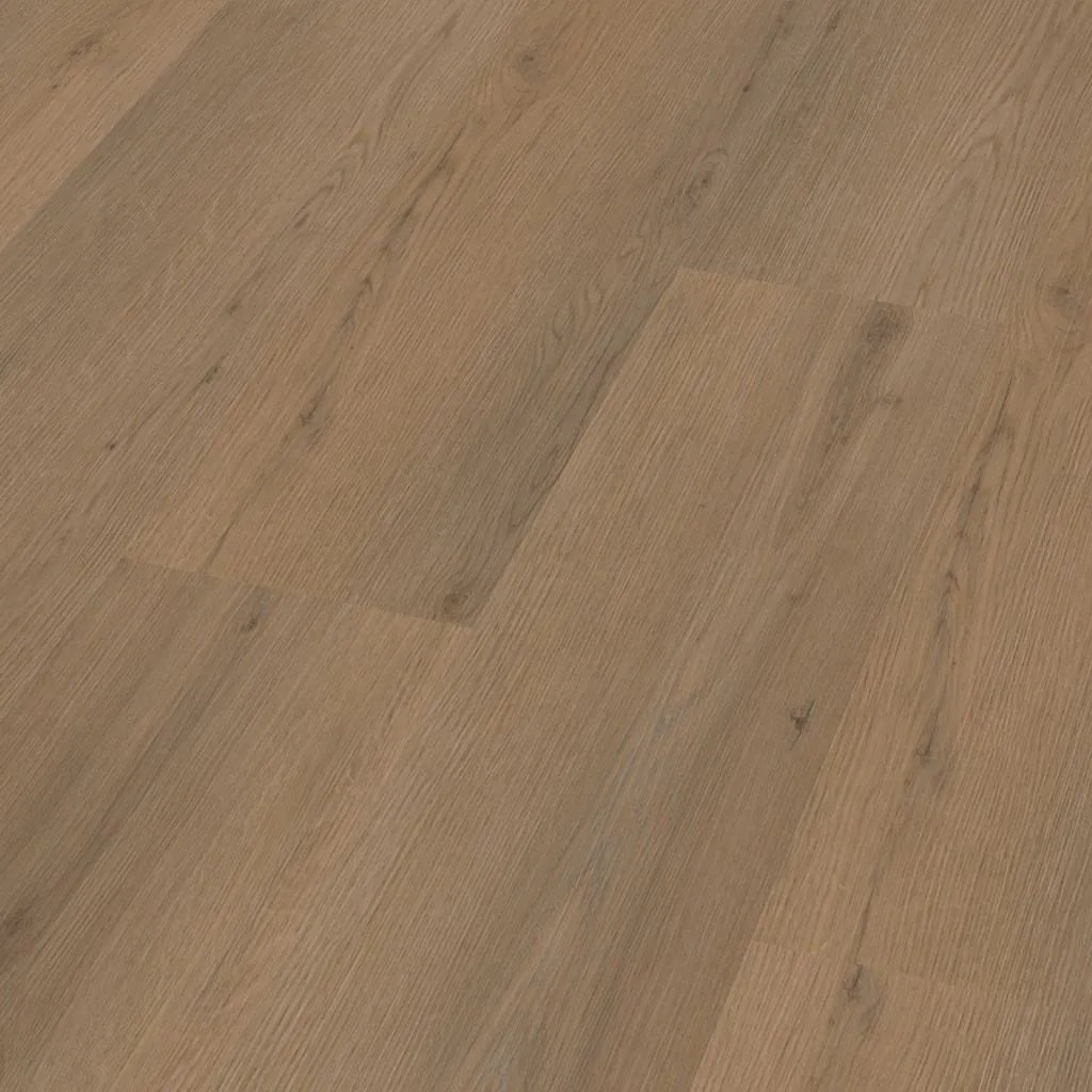 Close-up van Ambiant Venera 63118511 Dark Oak PVC vloer - gedetailleerde houtnerf en diepe donkere tinten