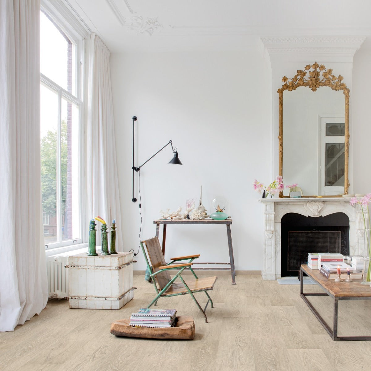 Floorify Lange Planken F003 Whitsundays PVC vloer - elegante houtlook planken die zorgen voor een modern, chic en gastvrij woongevoel