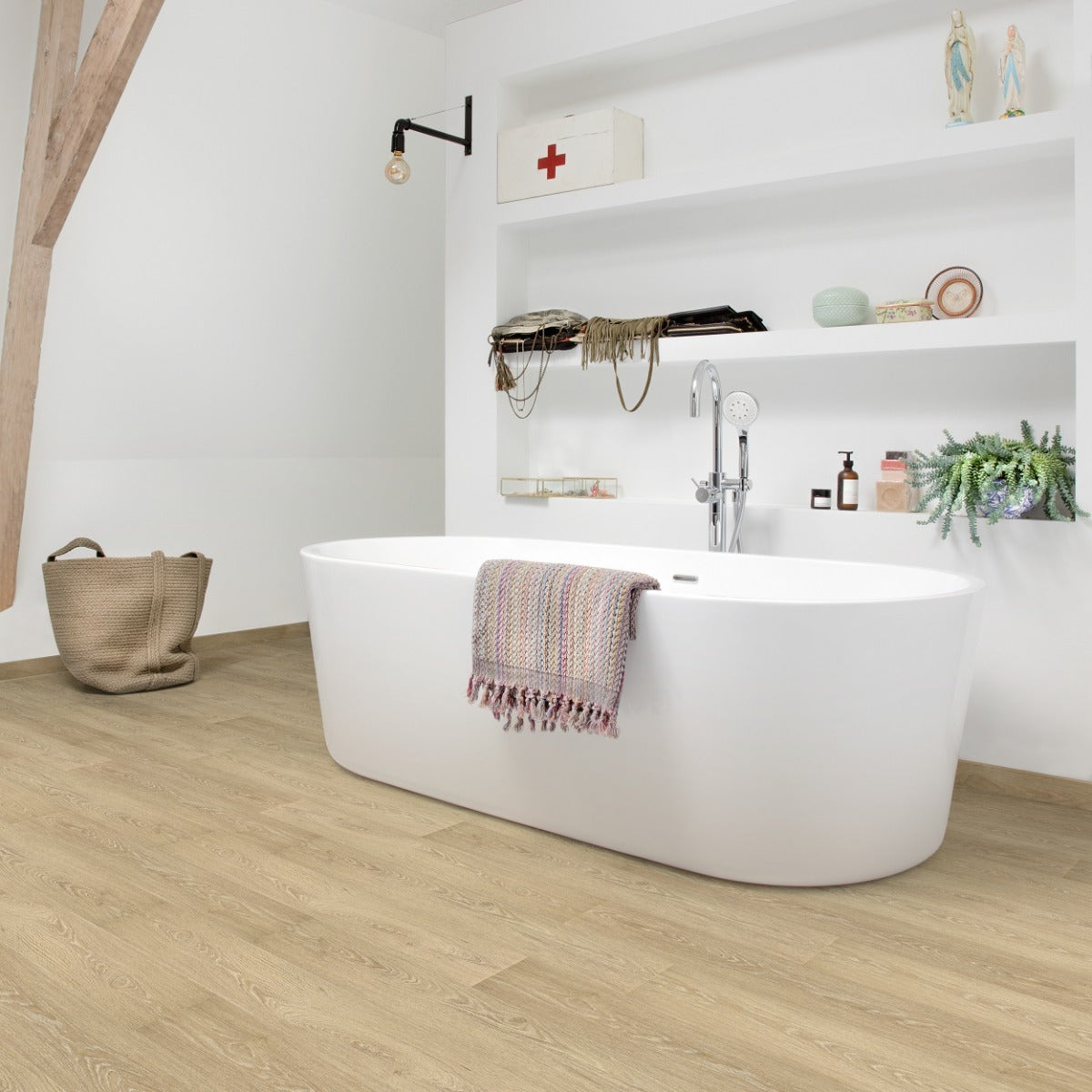 Floorify Lange Planken F006 Blush PVC vloer - hoogwaardige houtlook planken die zorgen voor een modern, elegant en gastvrij woongevoel