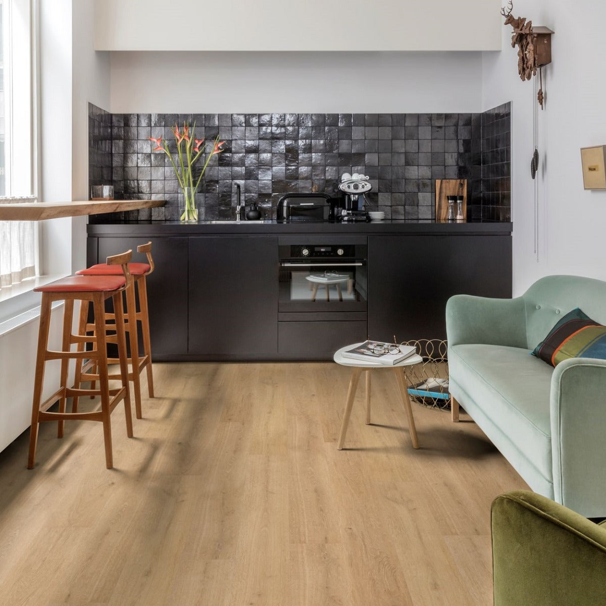 Floorify Planken F055 Apple Crumble PVC vloer - elegante houtlook planken die zorgen voor een modern, chic en gastvrij woongevoel