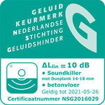 Soundkiller ondervloer met certificaat biedt uitstekende geluidsisolatie en demping, ideaal voor een stille en comfortabele vloer