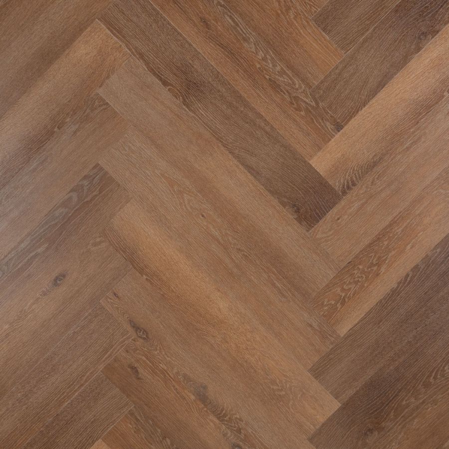 Stijlvolle Otium Herringbone Rose 94601 PVC vloer in een eigentijdse ruimte, met een verfijnd visgraatpatroon en een warme, elegante uitstraling