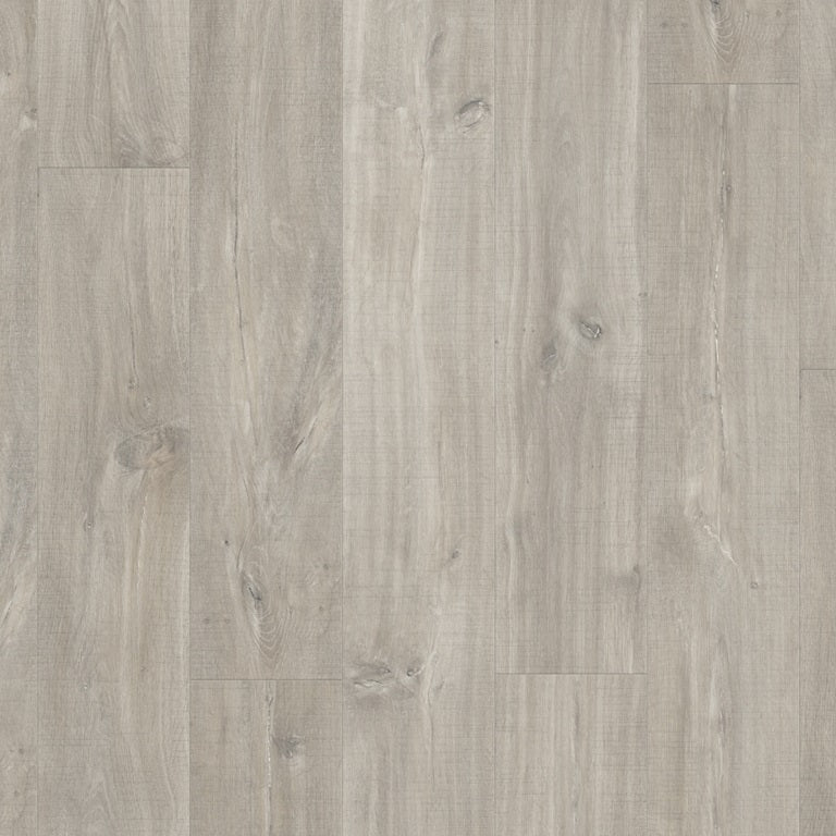Quick Step Blos AVSPU40030 Canyon Grijze Eik met zaagsneden pvc vloer, stoere eikenhoutlook met zaagsneden voor een robuuste uitstraling