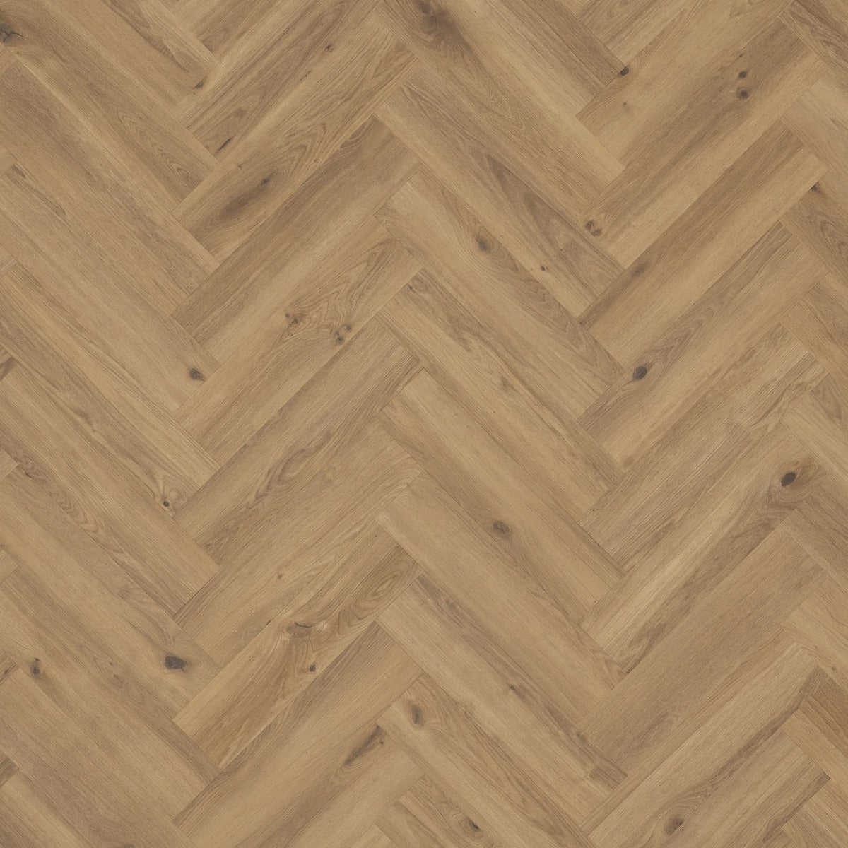 Tarkett iD Inspiration 55 Visgraat Creek Oak Brown pvc vloer, diepe bruine eikentinten voor een warme en klassieke visgraatpatroon uitstraling