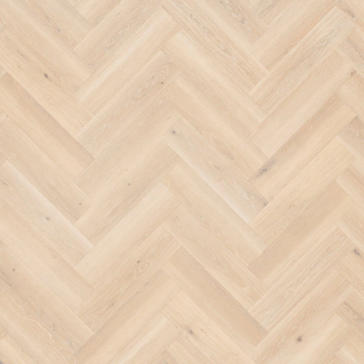 Tarkett iD Inspiration 55 Visgraat Highland Oak Cream pvc vloer, zachte crèmekleurige eikentinten in visgraatpatroon voor een verfijnde sfeer