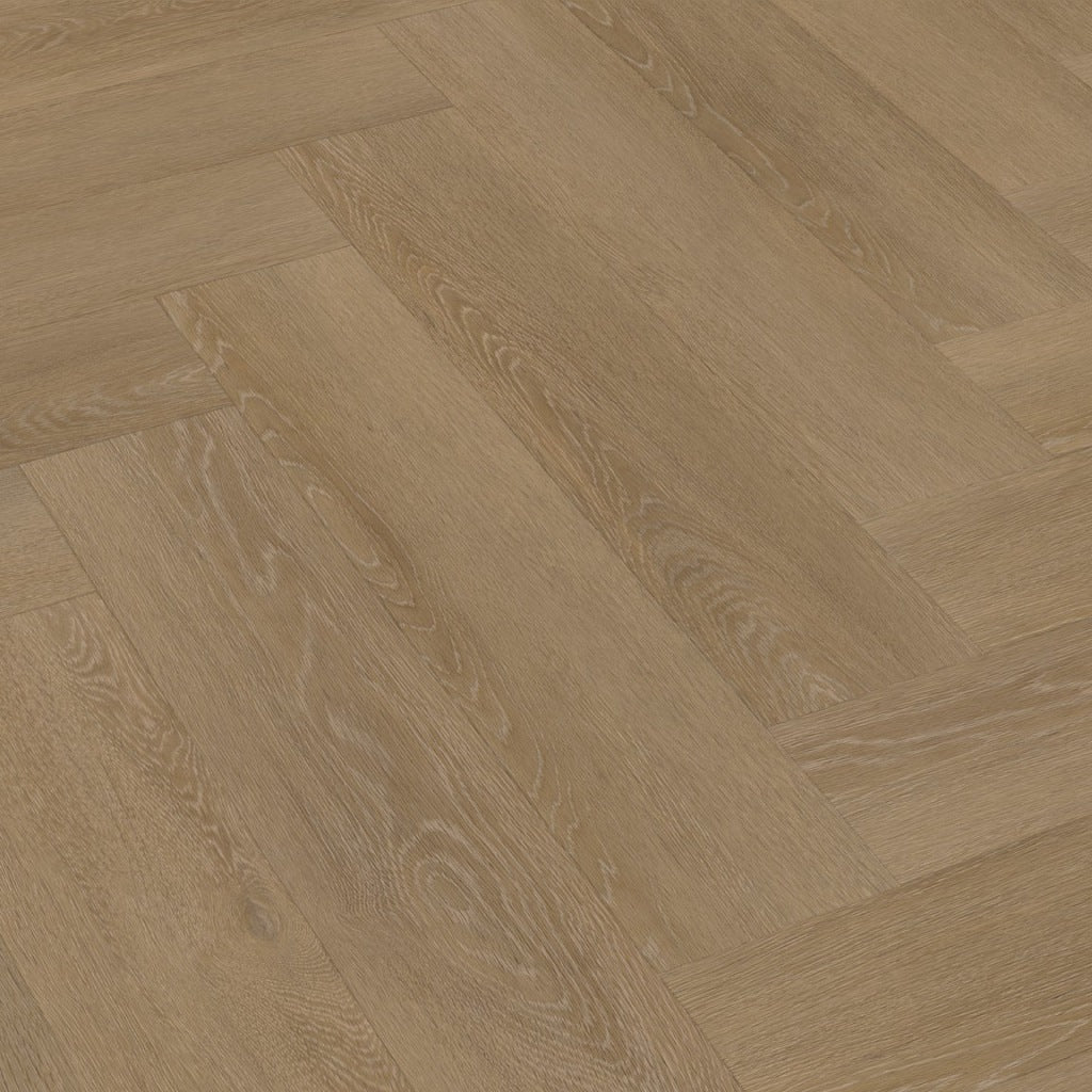 vtwonen Herringbone 62011011 Sun Kissed PVC vloer: stralende, gouden tonen met visgraatmotief, ideaal voor een luxe en warme uitstraling